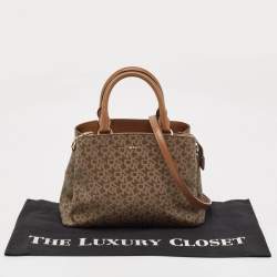 Pre Owned DKNY Brown Signature Coated Canvas Satchel