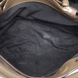 Dkny Khaki Green Leather Tote