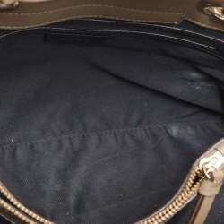 Dkny Khaki Green Leather Tote