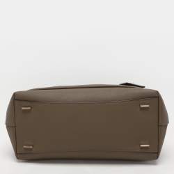 Dkny Khaki Green Leather Tote