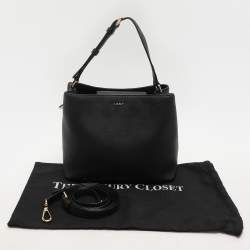 Pre Owned DKNY Black Saffiano Leather Bryant Park Bucket Bag