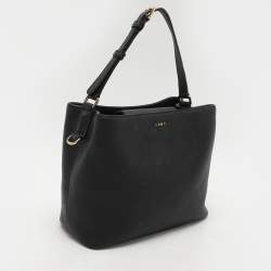 Pre Owned DKNY Black Saffiano Leather Bryant Park Bucket Bag