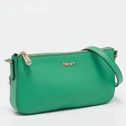 DKNY Green Leather Bryant Park Crossbody Bag