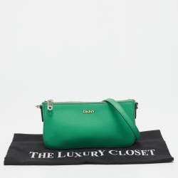 DKNY Green Leather Bryant Park Crossbody Bag