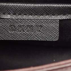 Pre Owned DKNY Burgundy Leather Bryant Park Flap Crossbody Bag