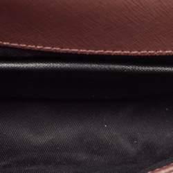 Pre Owned DKNY Burgundy Leather Bryant Park Flap Crossbody Bag