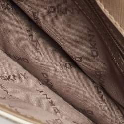 DKNY Beige Saffiano Leather Flap Chain Shoulder Bag