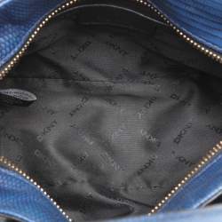 Pre Owned Dkny Blue Lizard Embossed Leather Chelsea Satchel