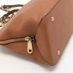 Pre Owned DKNY Brown Leather Bryant Park Shoulder Bags