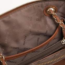 Pre Owned DKNY Brown Leather Bryant Park Shoulder Bags