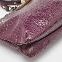 DKNY Purple Leather Lock Chain Shoulder Bag