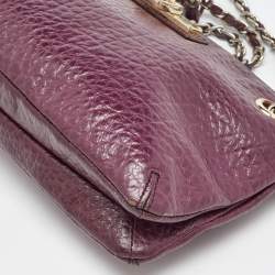 DKNY Purple Leather Lock Chain Shoulder Bag