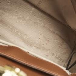 DKNY Beige/Brown Signature Coated Canvas and Leather Crossbody Bag