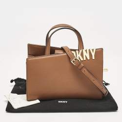 Pre Owned Dkny Brown Leather Small Alison Tote
