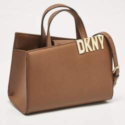 Pre Owned Dkny Brown Leather Small Alison Tote
