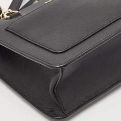 DKNY Black Leather Bryant Top Zip Shoulder Bag