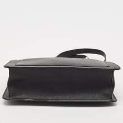 DKNY Black Leather Bryant Top Zip Shoulder Bag