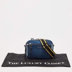 Pre Owned DKNY Blue Denim Abby Camera Crossbody Bag