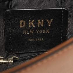 DKNY Brown Leather Elissa Flap Shoulder Bag