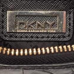 Pre Owned DKNY Black Croc Embossed Leather Padlock Crossbody Bag