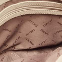 DKNY Off White Leather Bryant Zip Crossbody Bag 