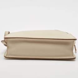 DKNY Off White Leather Bryant Zip Crossbody Bag 