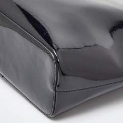 DKNY Black Patent Leather Chain Shopper Tote