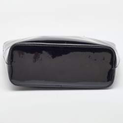 DKNY Black Patent Leather Chain Shopper Tote