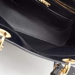 DKNY Black Patent Leather Chain Shopper Tote