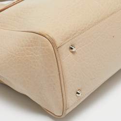 Pre Owned DKNY Cream Leather Padlock Tote