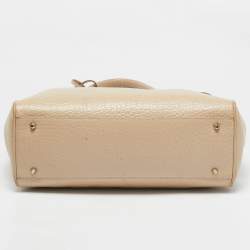 Pre Owned DKNY Cream Leather Padlock Tote