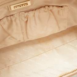 Pre Owned DKNY Cream Leather Padlock Tote