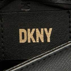 DKNY Black Leather Flap Shoulder Bag