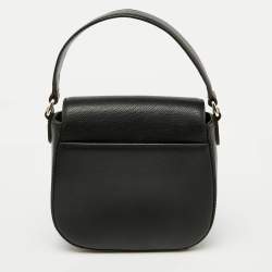 DKNY Black Leather Flap Shoulder Bag