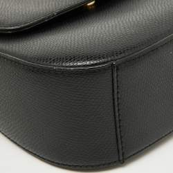 DKNY Black Leather Flap Shoulder Bag