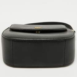 DKNY Black Leather Flap Shoulder Bag