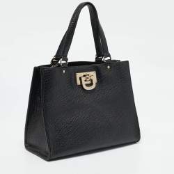 Pre Owned DKNY Black Grain Leather Beekman French Tote