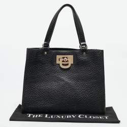 Pre Owned DKNY Black Grain Leather Beekman French Tote
