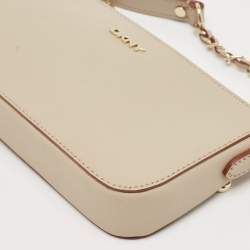 Pre Owned DKNY Beige Leather Sutton Crossbody Bag