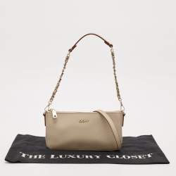 Pre Owned DKNY Beige Leather Sutton Crossbody Bag