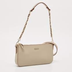 Pre Owned DKNY Beige Leather Sutton Crossbody Bag