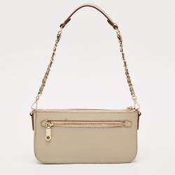 Pre Owned DKNY Beige Leather Sutton Crossbody Bag