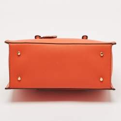 DKNY Orange Leather Zip Bryant Park Satchel