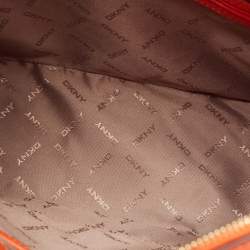 DKNY Orange Leather Zip Bryant Park Satchel