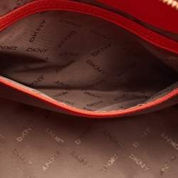 DKNY Orange Leather Zip Bryant Park Satchel