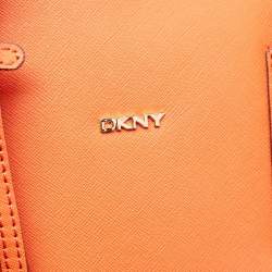 DKNY Orange Leather Zip Bryant Park Satchel