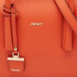 DKNY Orange Leather Zip Bryant Park Satchel