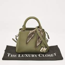 Pre Owned Dkny Olive Green Leather Paige Tote