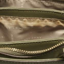 Pre Owned Dkny Olive Green Leather Paige Tote