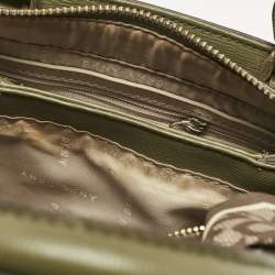 Pre Owned Dkny Olive Green Leather Paige Tote